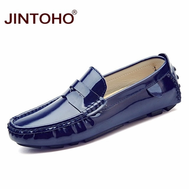 JINTOHO Big Size Men Leather Shoes Slip On Men Loafers Fashion Casual Men Shoes Male Flats Shoes Luxury Brand Designer Shoes Patagonia Climbing Shoes