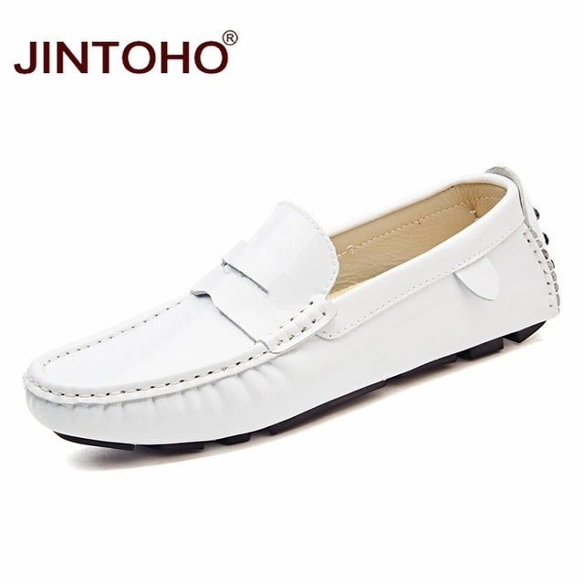 JINTOHO Big Size Men Leather Shoes Slip On Men Loafers Fashion Casual Men Shoes Male Flats Shoes Luxury Brand Designer Shoes Vegan Synthetic Climbing Shoe
