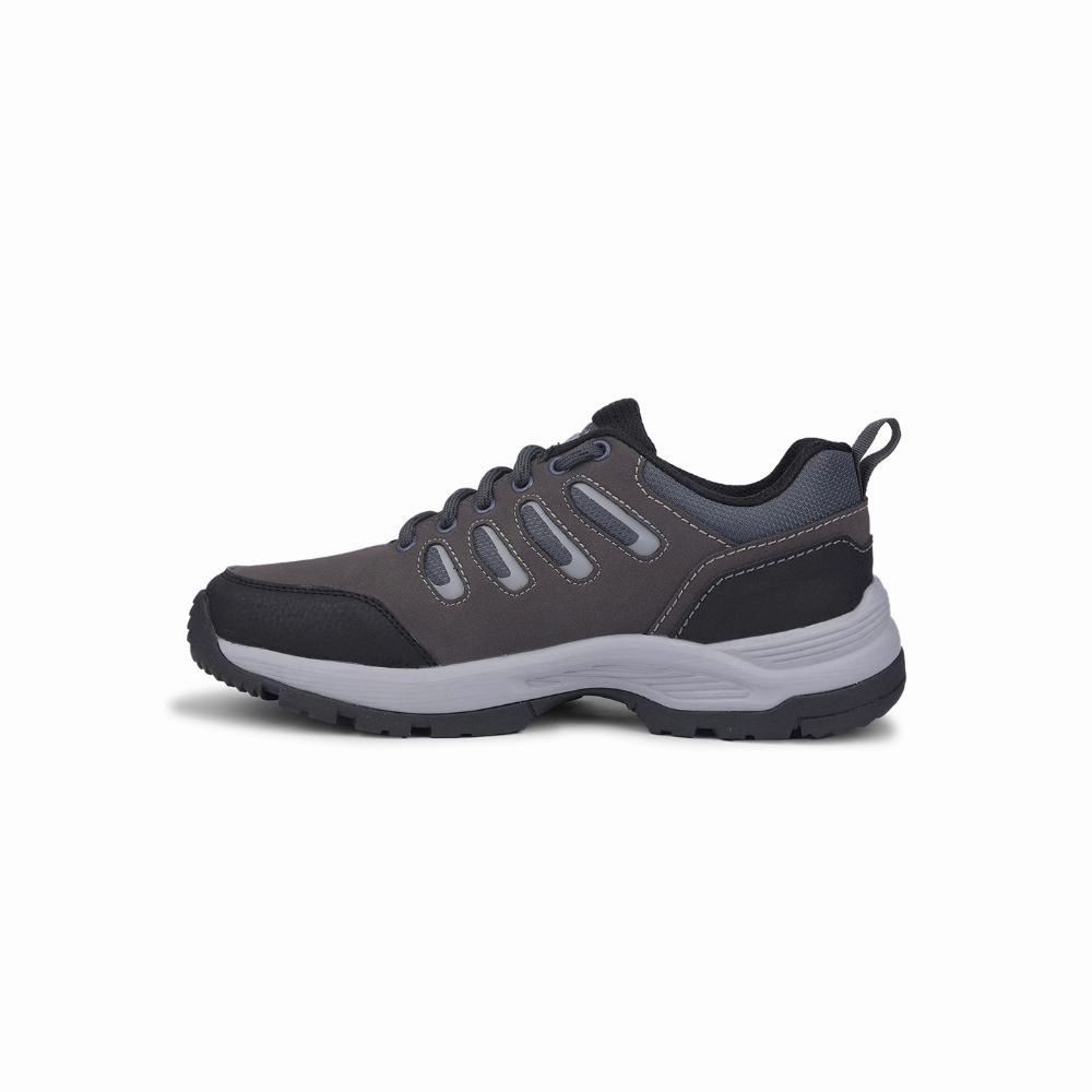 Rieker Hiking Shoes Leap7x Dark Grey Lacing Sports Trekking Shoes For Men COLUMBO-1E By Liberty