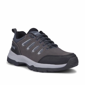 La Gear Hiking Shoes Leap7x Dark Grey Lacing Sports Trekking Shoes For Men COLUMBO-1E By Liberty
