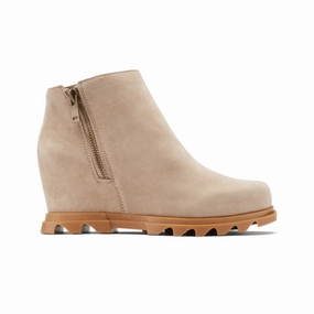 Sorel Women's Joan of Arctic Wedge III Zip - Omega Taupe/Gum Eco Friendly Waterproof Shoes