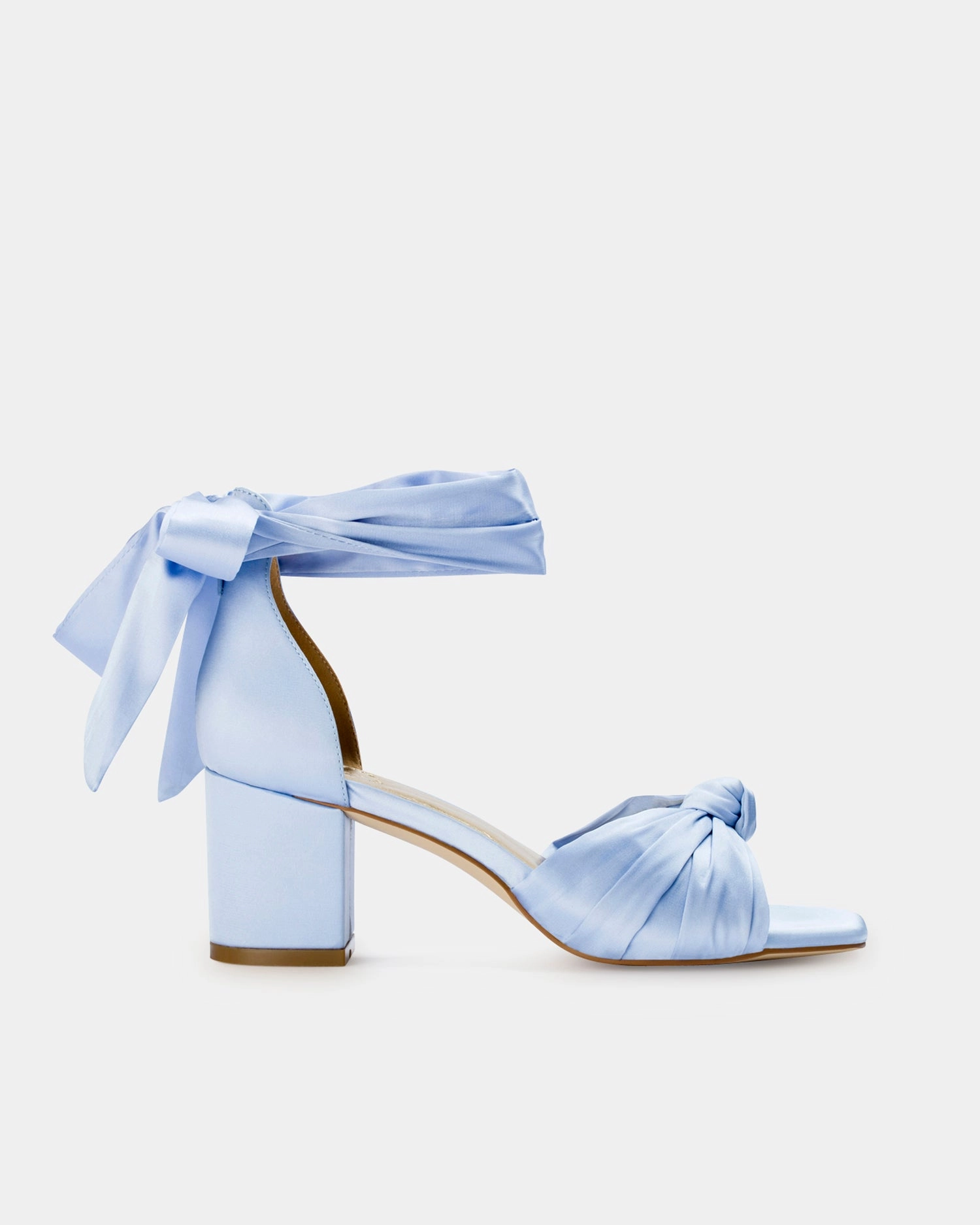 HONEY - BLUE SATIN LOW HEEL WEDDING SHOES World's Biggest High Heels