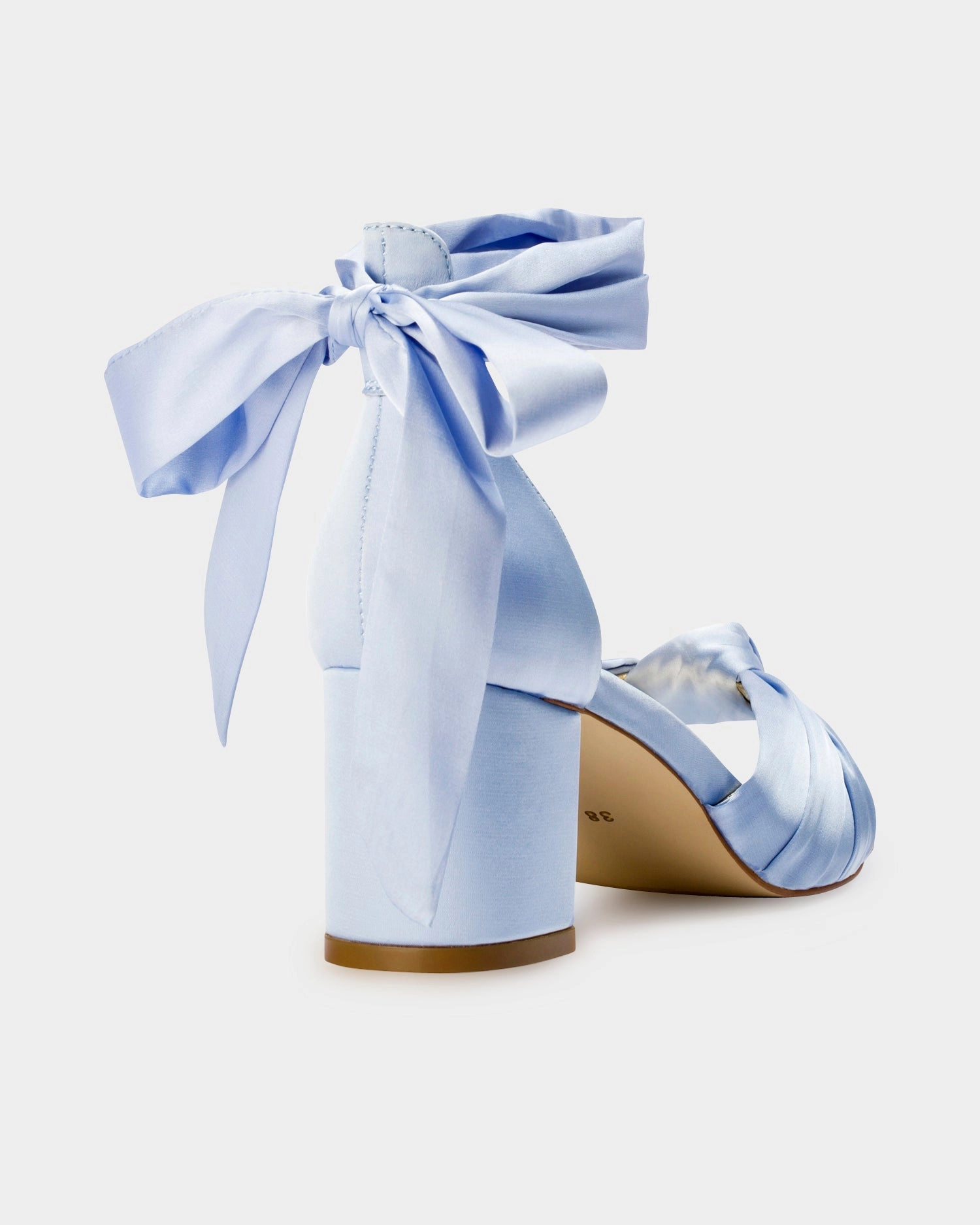 High Heeled Oxford Shoes HONEY - BLUE SATIN LOW HEEL WEDDING SHOES