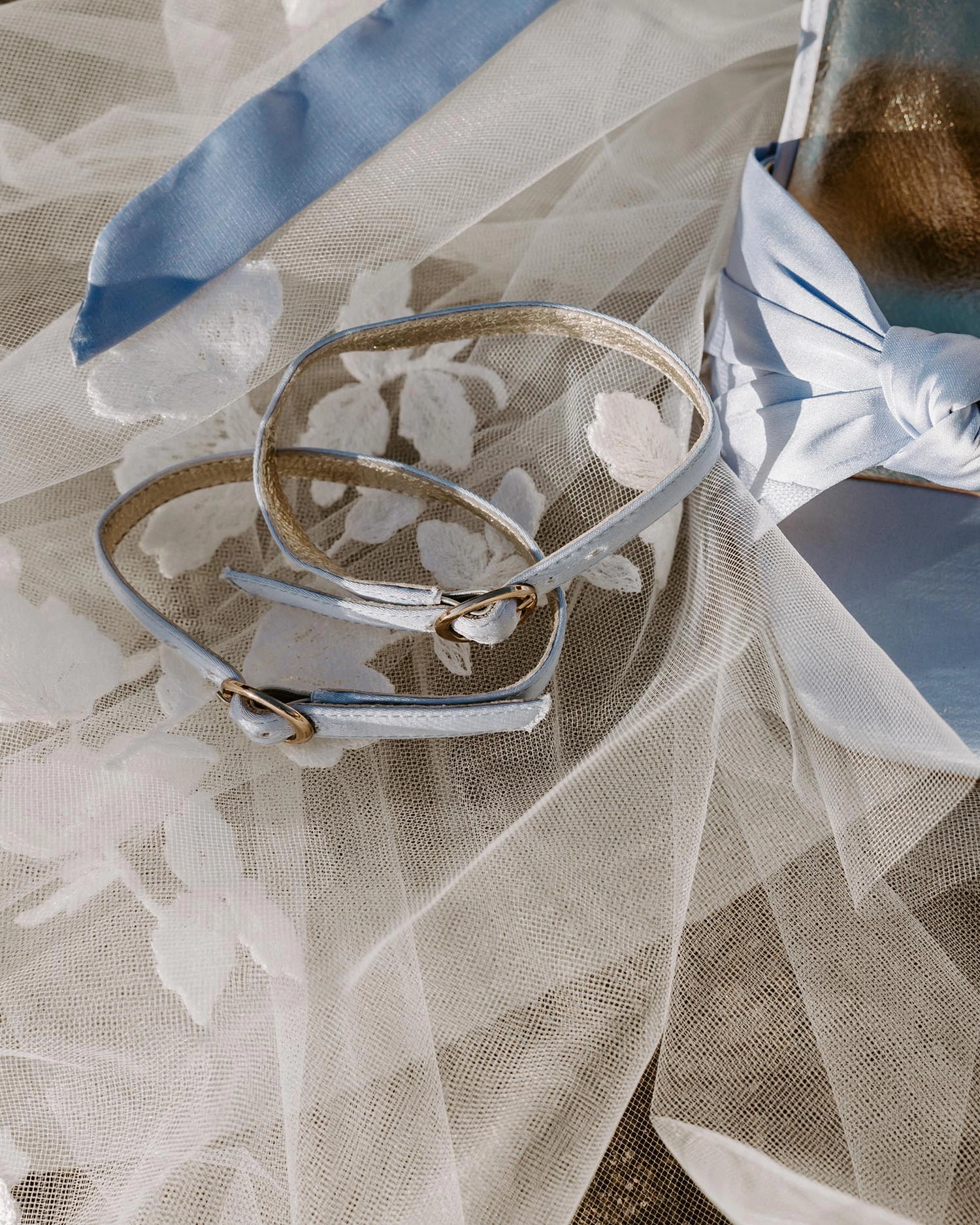 HONEY - BLUE SATIN LOW HEEL WEDDING SHOES High Heels Candid