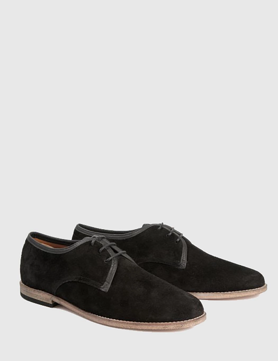 Lace-up Mule Shoes Hudson Hayane Derby Shoes (Suede) - Black