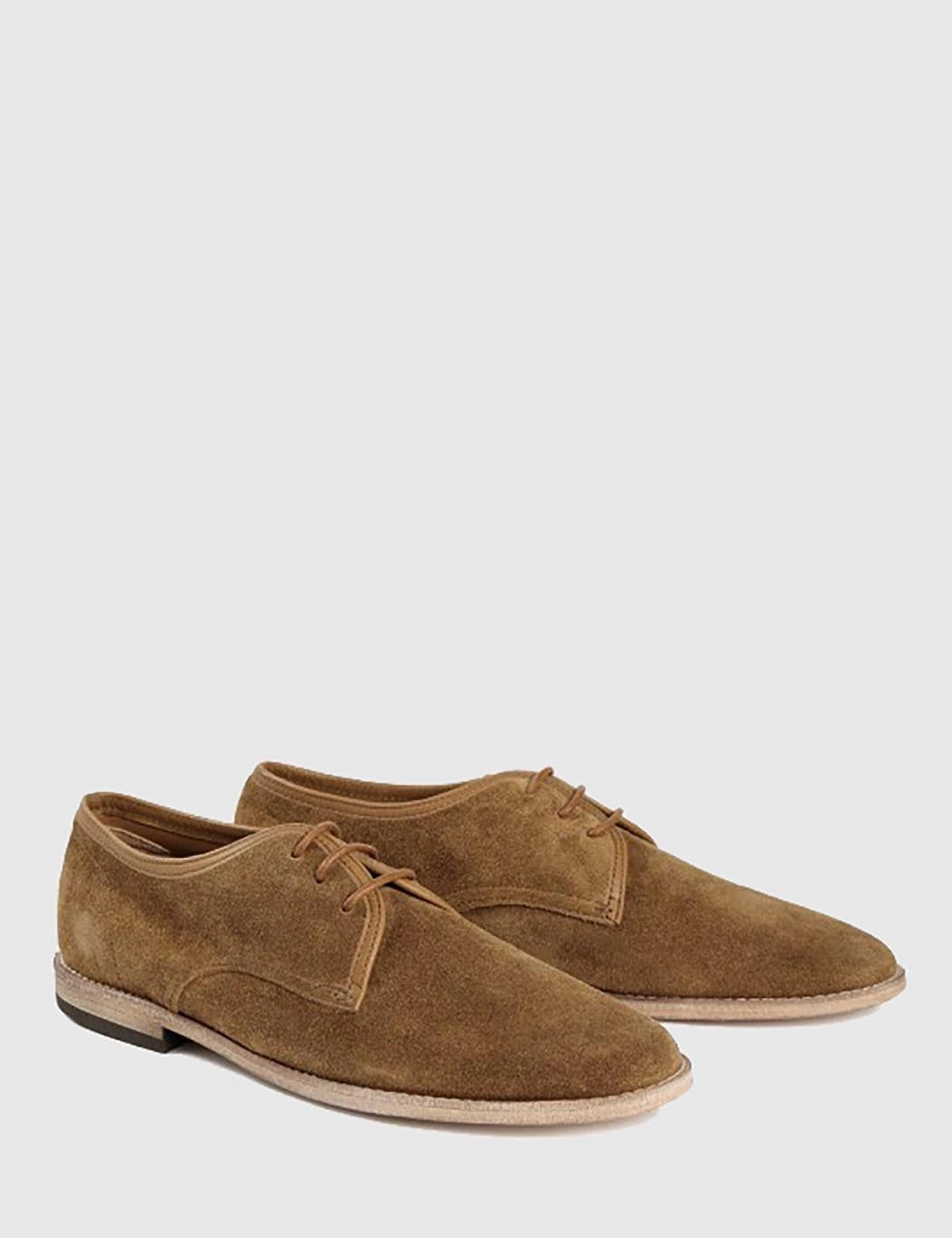 Lace Up Ankle Shoes Hudson Hayane Suede Derby Shoes (Suede) - Tan