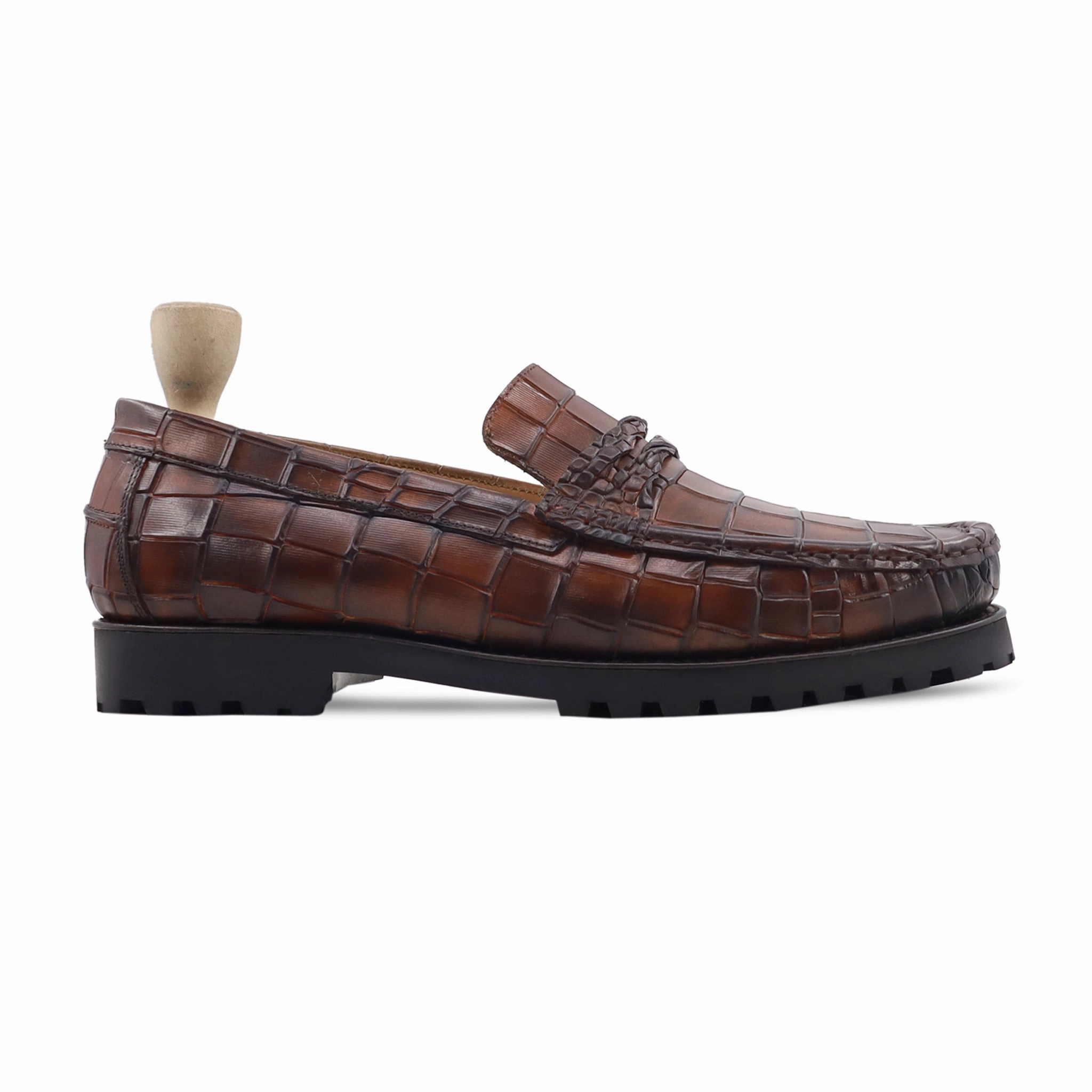 Most Comfortable Penny Loafers Hvar - Men's Brown Patina Calf Leather Loafer