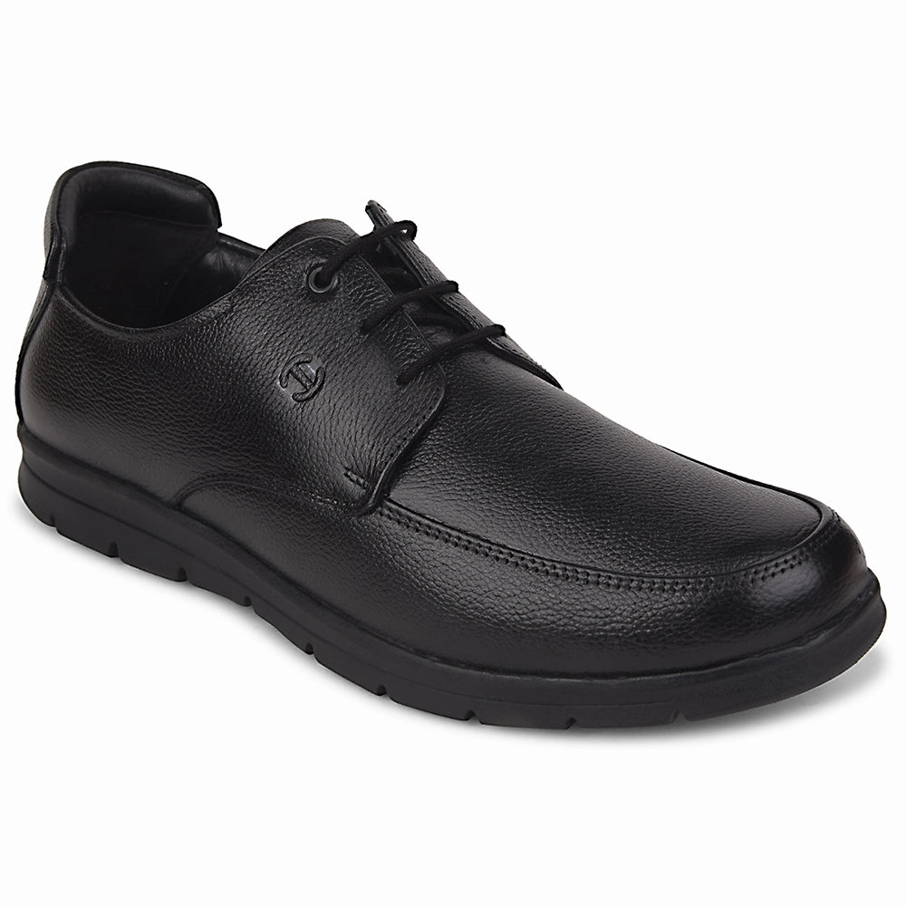 Healers Black Formal Lacing Derby Shoes For Men J757-15 By Liberty White Leather Lace Up Shoes