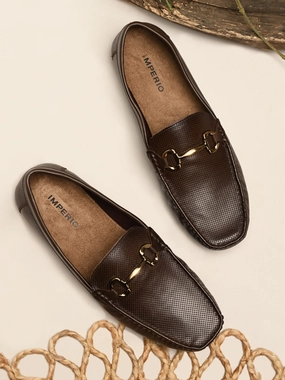 Morjas Penny Loafers Imperio By Regal Brown Men Textured Leather Casual Loafer