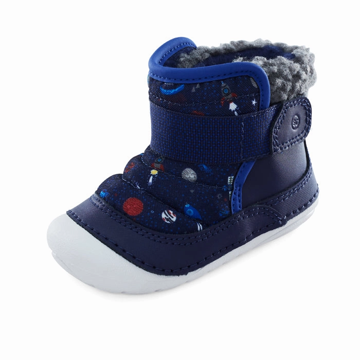 Pirarucu Cowboy Boots Infant Boy Stride Rite Soft Motion Channing Grey/Navy