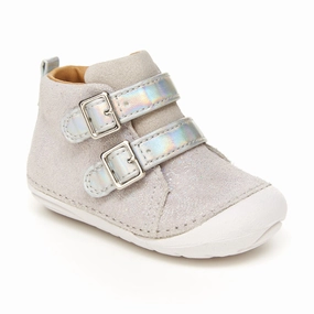 Infant Girl Stride Rite Soft Motion Vera Grey Multi Slip Proof Boots