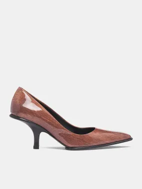 Mini Skirts High Heels Patent Wood Grain Fanta Heels (FANTA-WOOD)