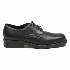 J.CREW Mens Classic Derby Leather Black Shoes UK 11 Formal Smart Office High Top Lace Up Shoes