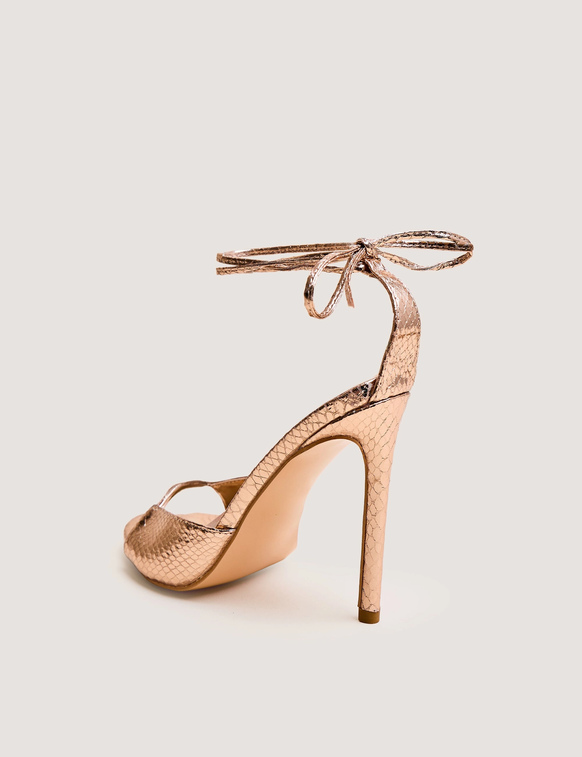 Leopard High Heel Chair Kalisto Gold Snake Pu Lace Up Round Toe Mid Heels