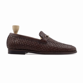 Kherson - Men's Dark Brown Hand Woven Calf Leather Loafer Vagabond Shoemakers Loafers
