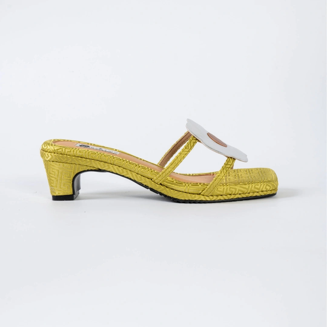 Lady Hana Heels in Green & Silver Cheongsam Translucent High Heels