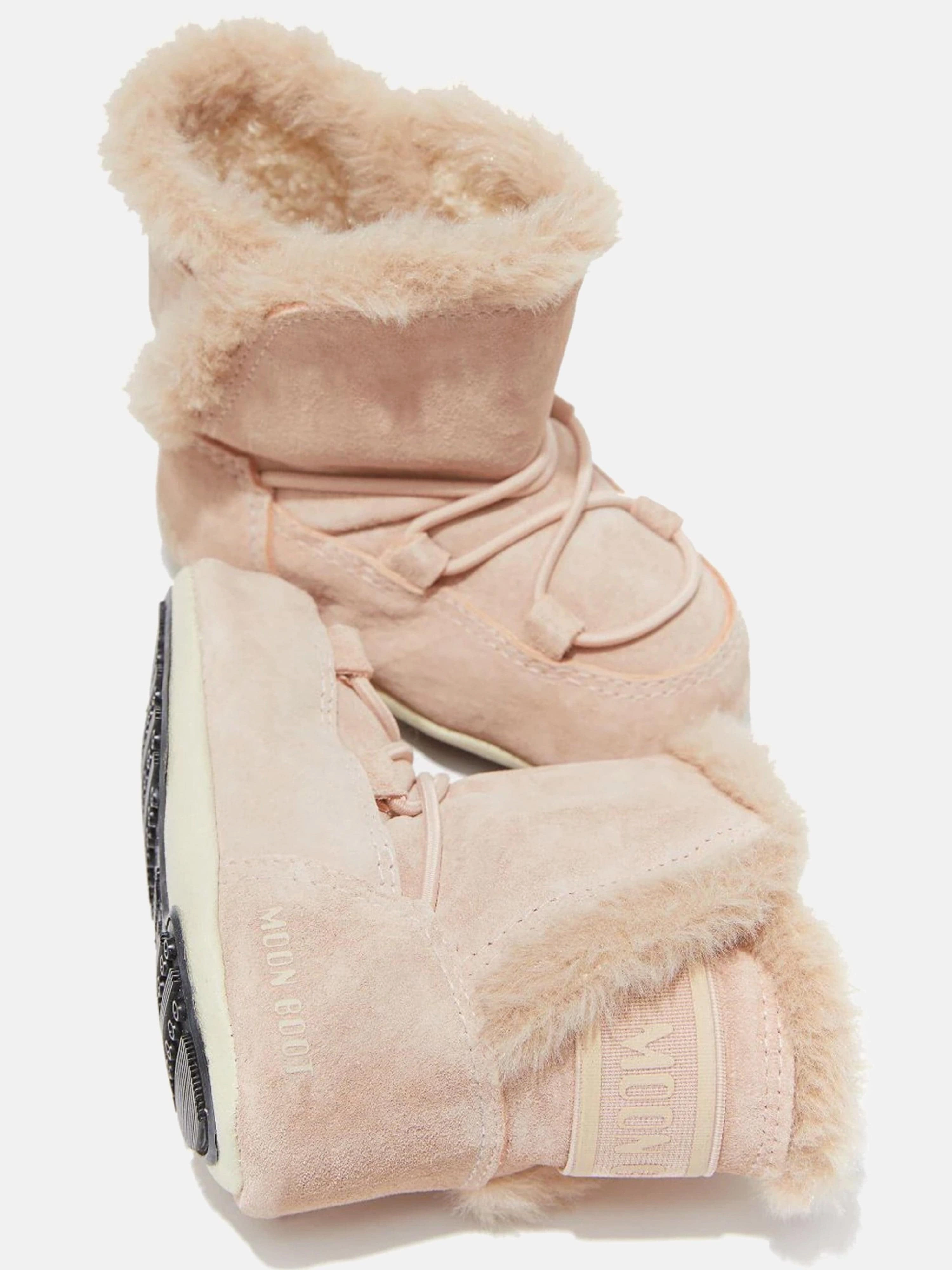 Moon Boot Baby Girls Suede Crib Boots in Pink Shaft Boots