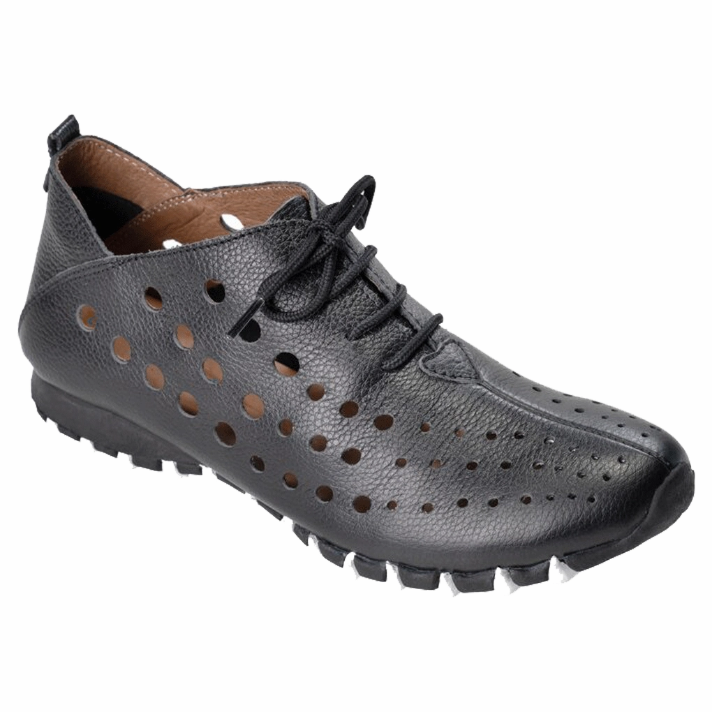 Shoes Casual Formal Litfoot Women's Oxford LF9010 Black Leather