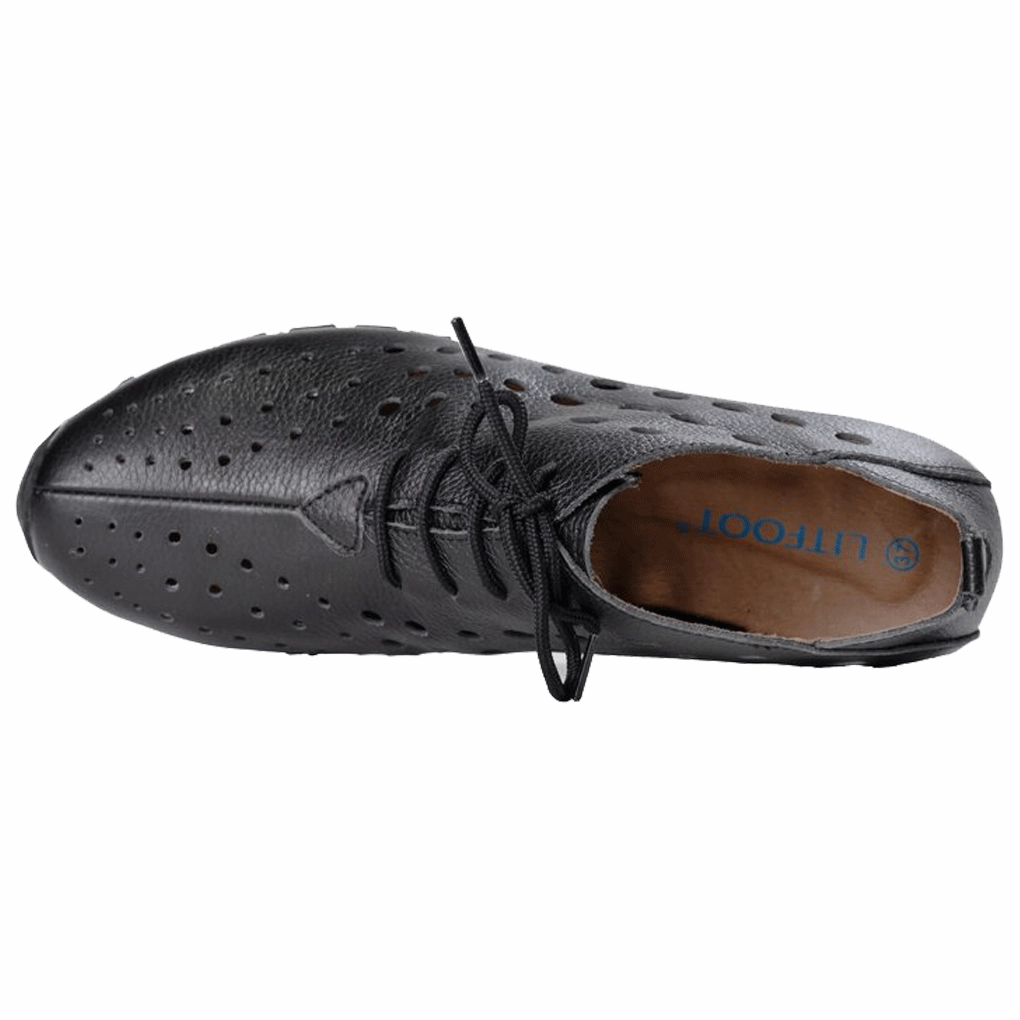 Casual Tomboy Shoes Litfoot Women's Oxford LF9010 Black Leather
