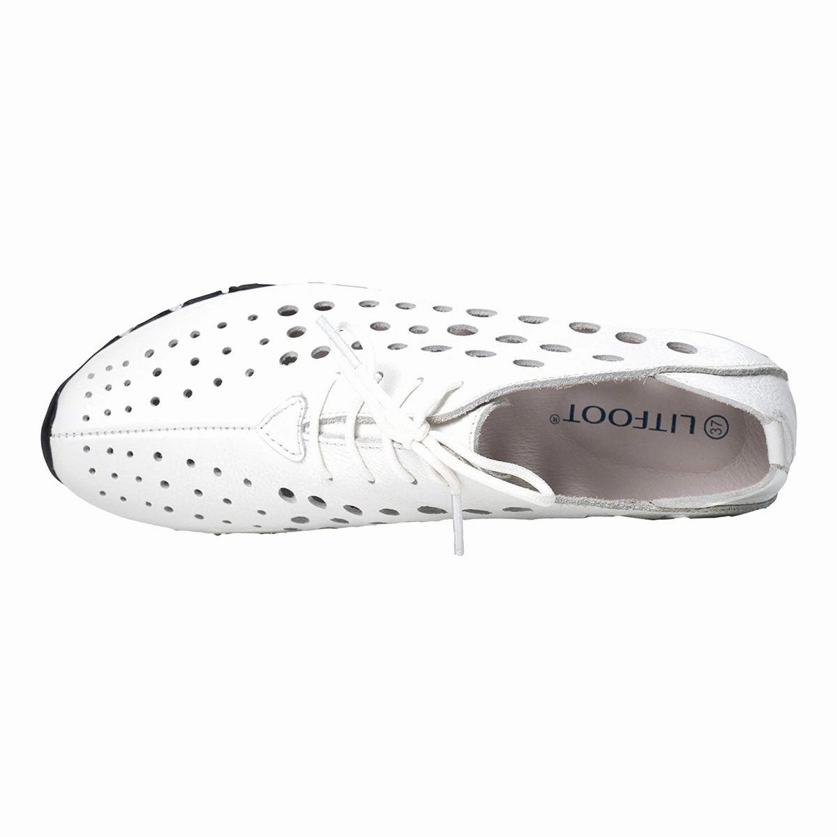 Litfoot Women's Oxford LF9010 White Leather Future Rider Play On Casual Shoes