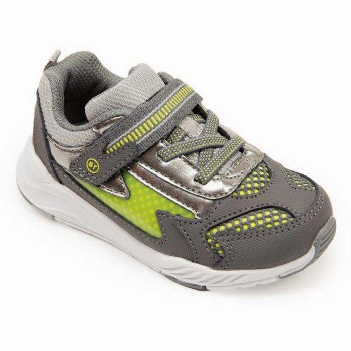 Little Boy Stride Rite Lighted Cosmic in Grey Neon Best 5km Running Shoes
