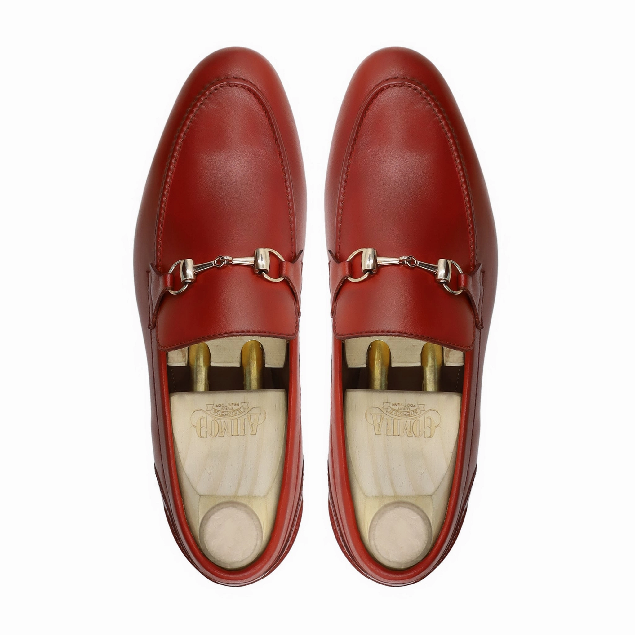 Hellebore - Men's Orange Tan Calf Leather Loafer Wedge Loafers Shoes