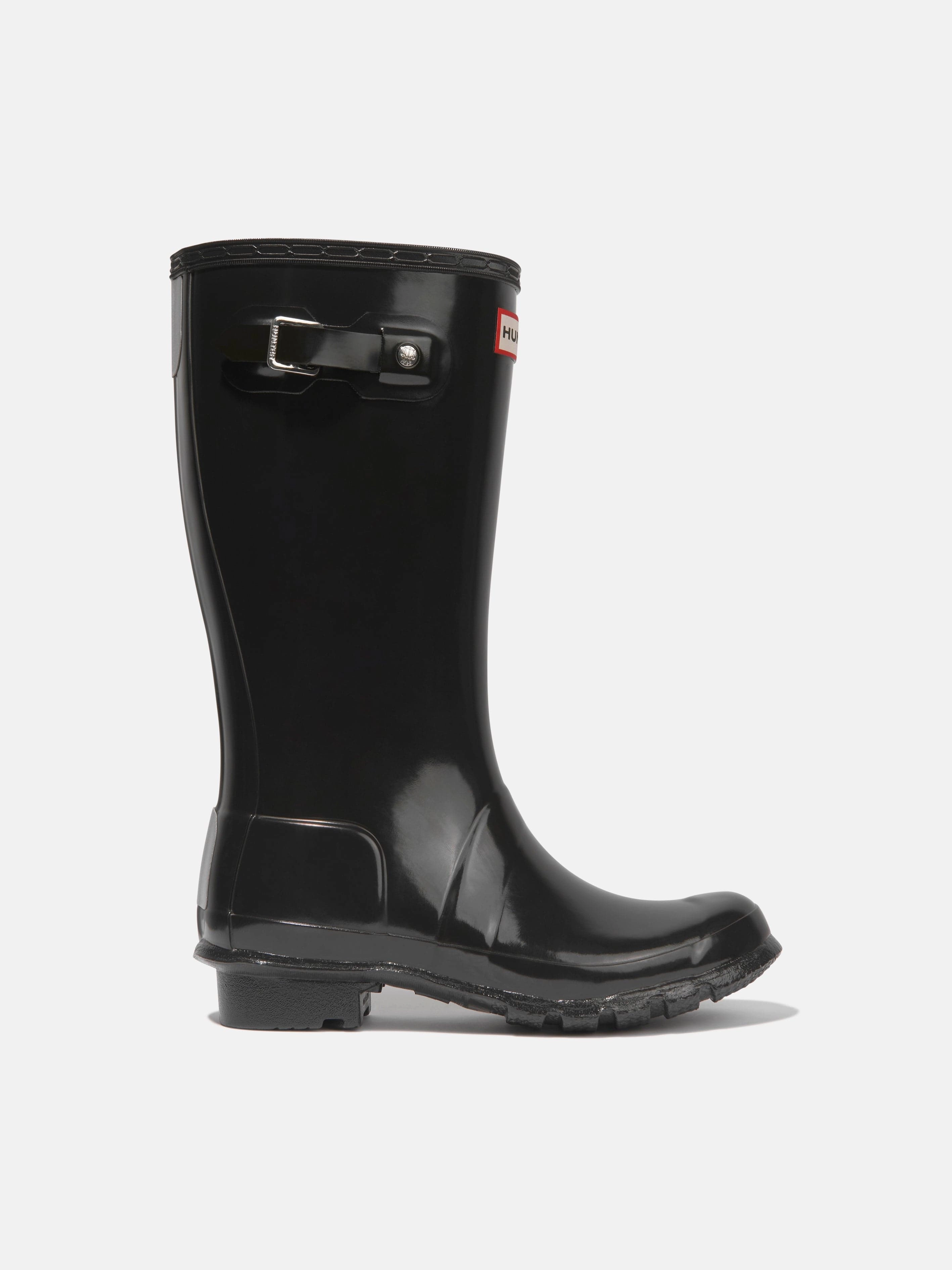 Hunter Kids Original Gloss Wellington Boots in Black Shoes Boots
