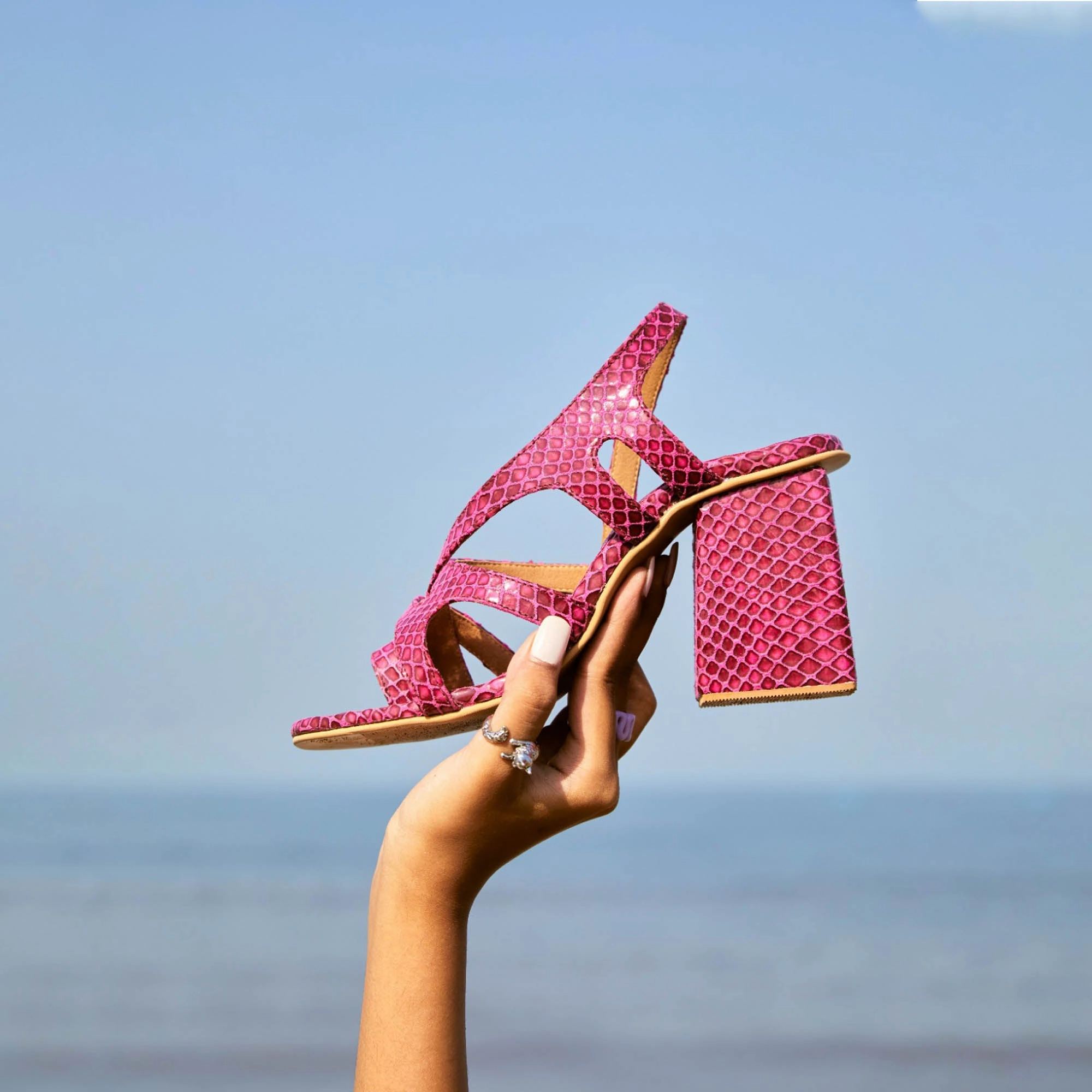 Heels With A Bow Macroon Faux Vegan Leather Block Heels - Sugar Rush