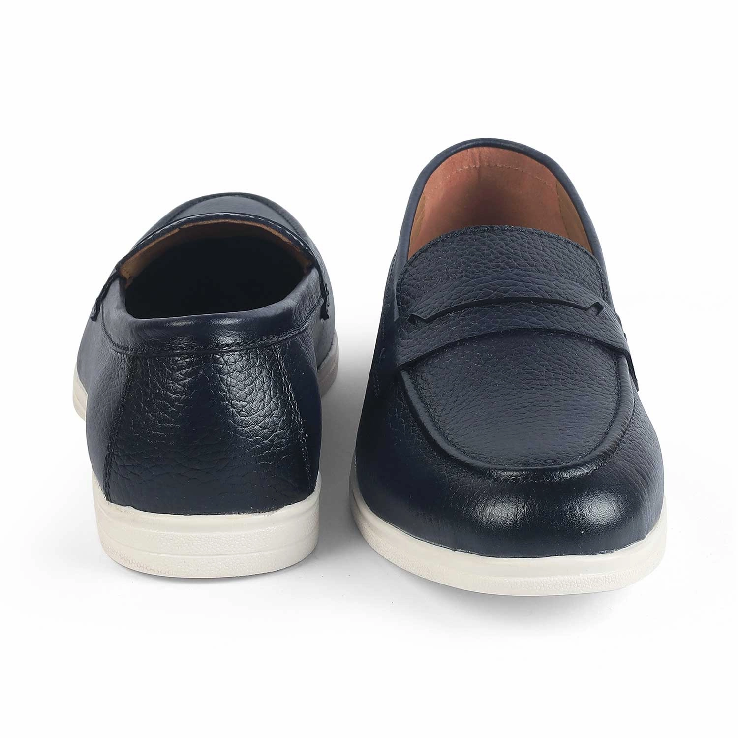 Loafers Versace Tresmode Federer Blue Men's Penny Leather Driving Loafers