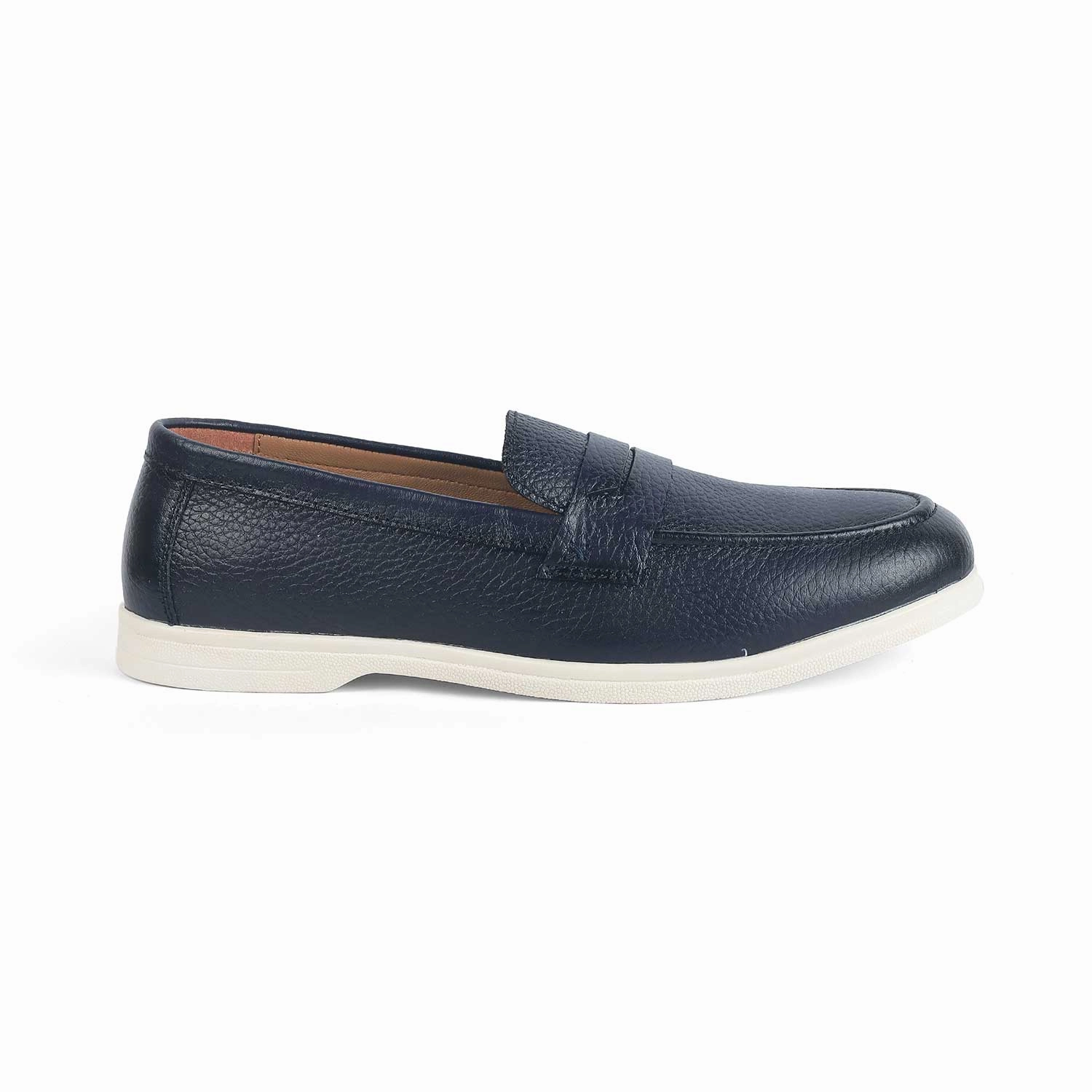 Tresmode Federer Blue Men's Penny Leather Driving Loafers Adrian Tassel Loafers