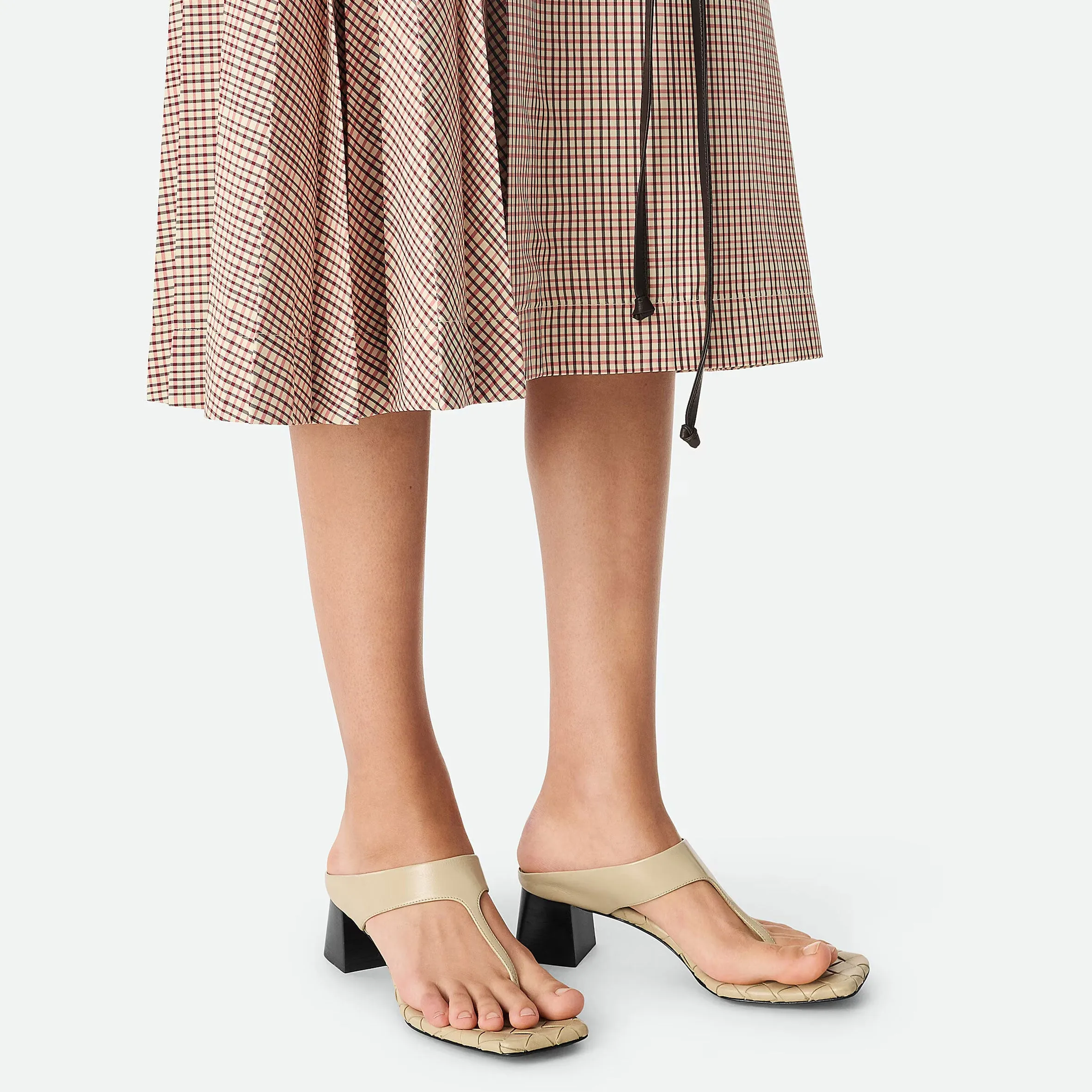 Leather High Heel Boots Marella Thong Sandal 45, Butterscotch