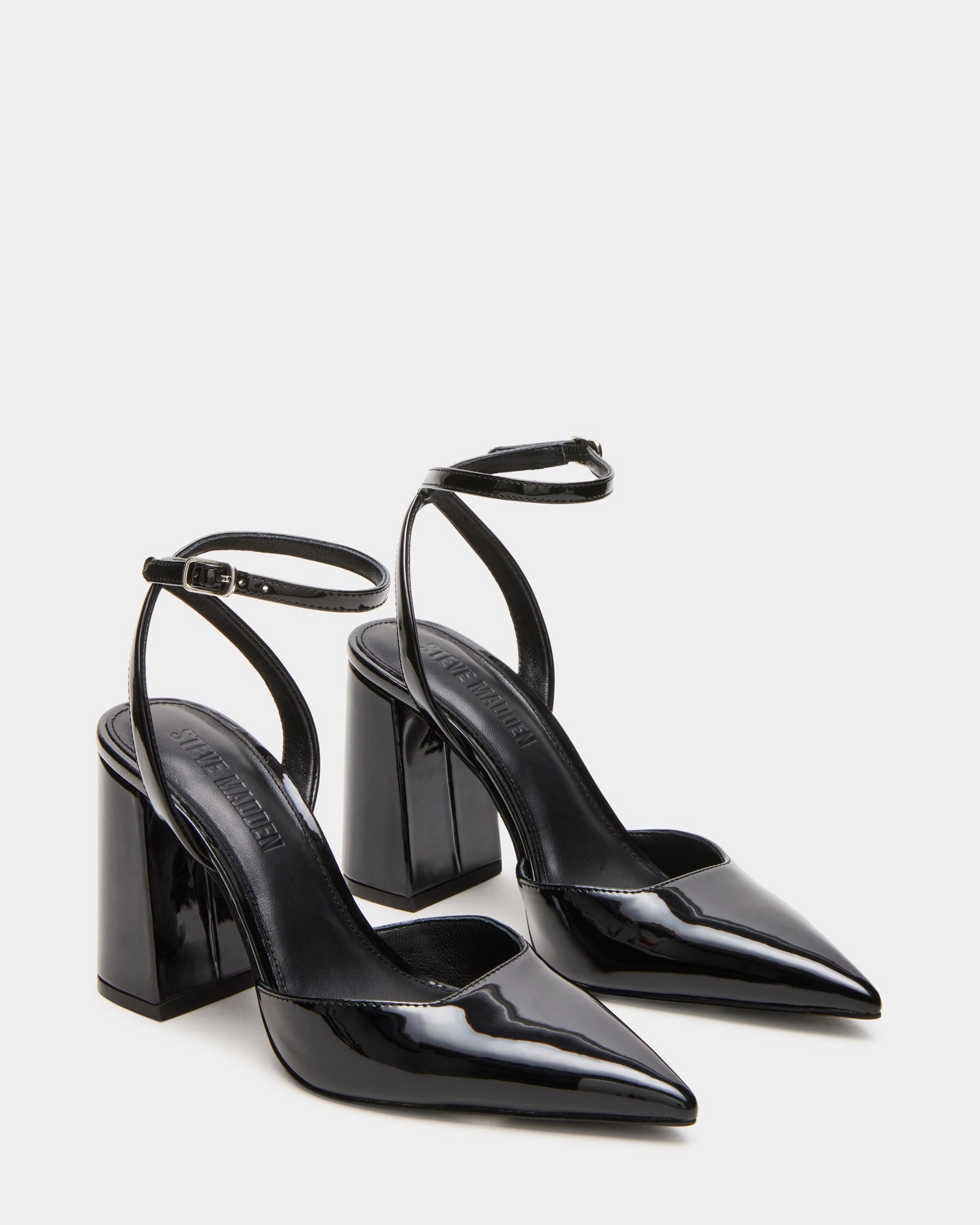 MATTEA BLACK PATENT Heels Higher