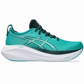 Men's Asics Gel-Nimbus 27, Wave Teal/Saxon Green, 11.5 D Medium Asics Non Slip Work Shoes