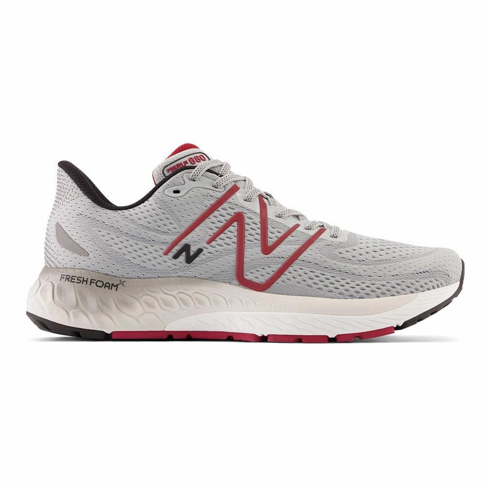 Men's New Balance Fresh Foam X 880v13, Aluminum Grey/Crimson, 12 D Medium Footwear New Balance