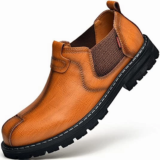 Men's Oxfords Shoes for Men Casual Dress Mens Boots Shoe Chelsea Leather Formal Man Fashion Brown Black Yellow White Big Size Cowhide Work Male Oxford Shoes Leather