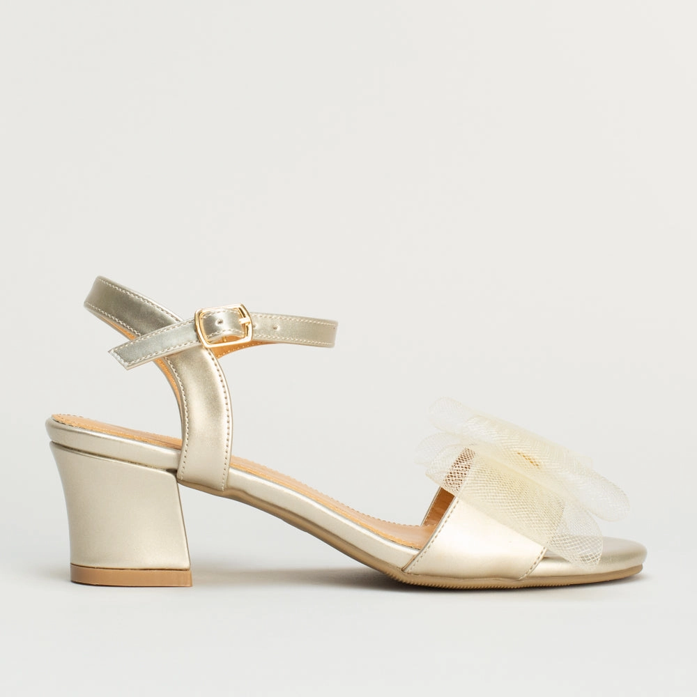 Mesh Bow Party Shoe High Heeled High Tops