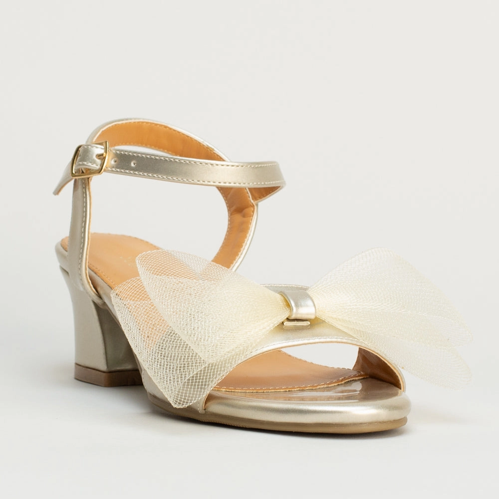 High Heels Rockstud Mesh Bow Party Shoe