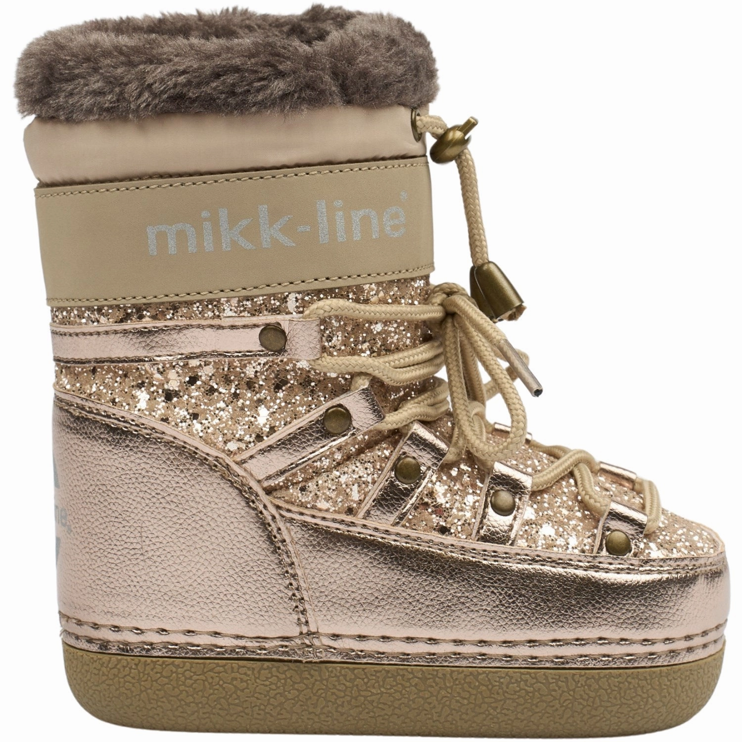 Kizik Snow Boots Mikk-Line Champagne Glitter Snow Boot Glitter