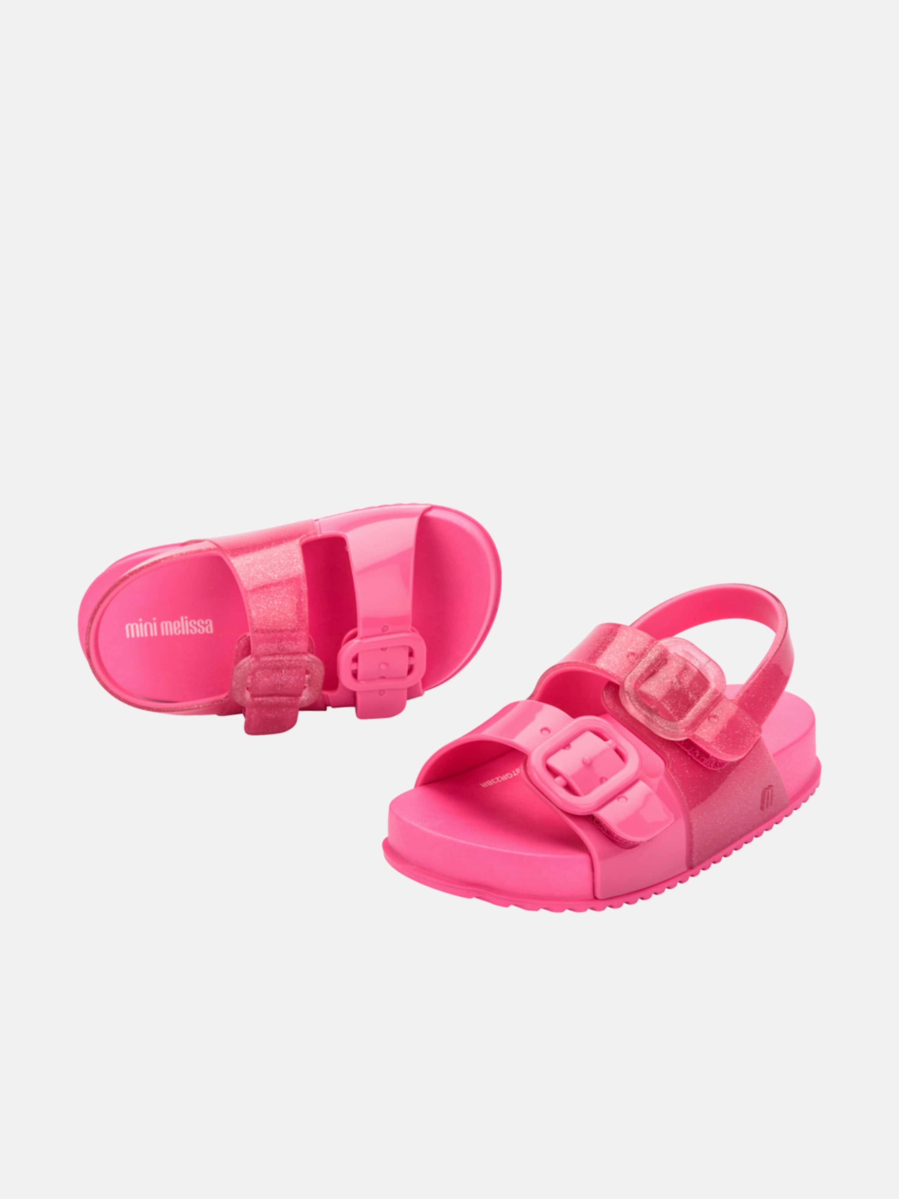 Mini Melissa Girls Cozy Sandals in Pink Sandals With Ankle Strap