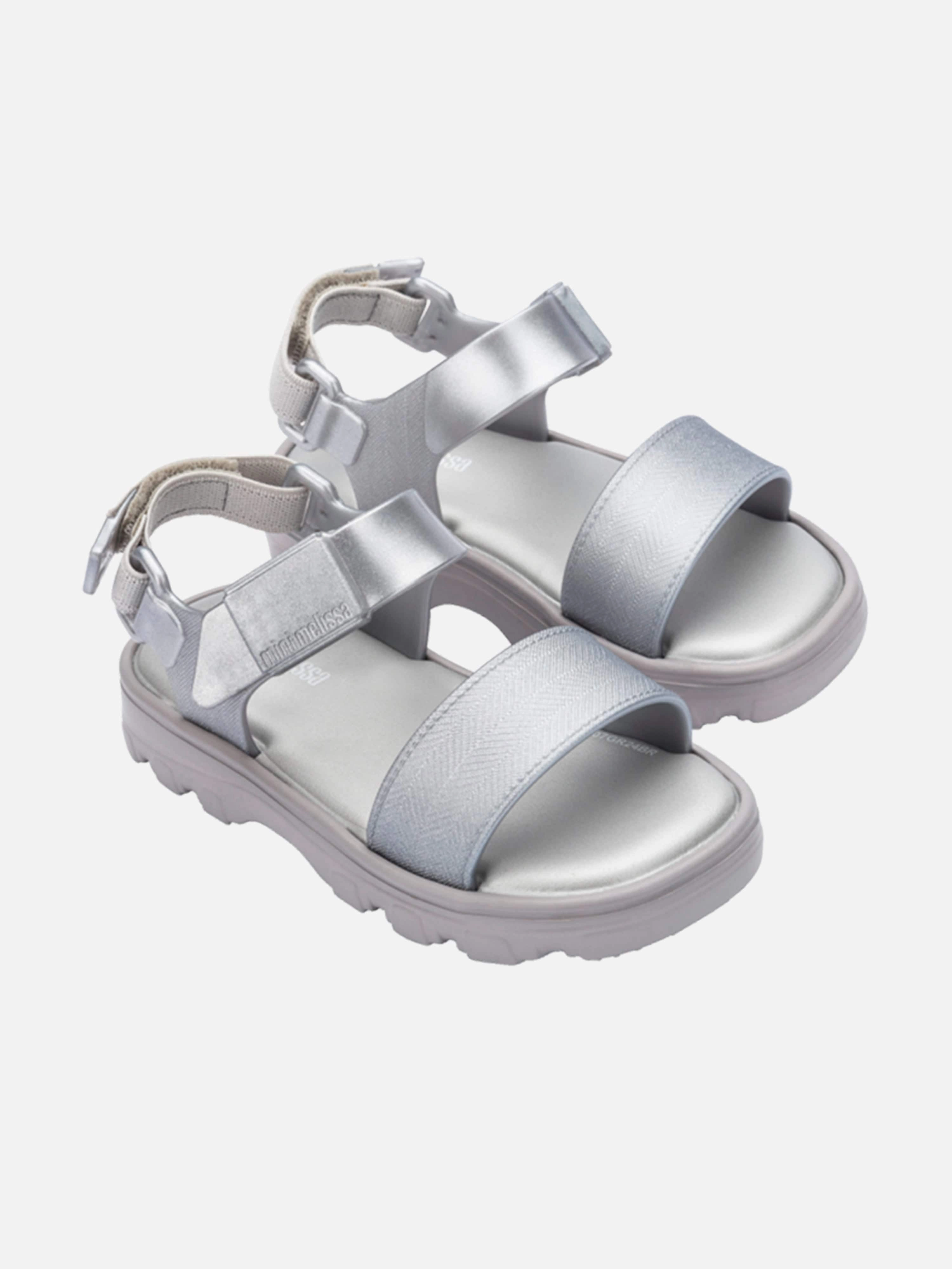 Mini Melissa Girls Kick Off Sandals in Silver Sandals Shop