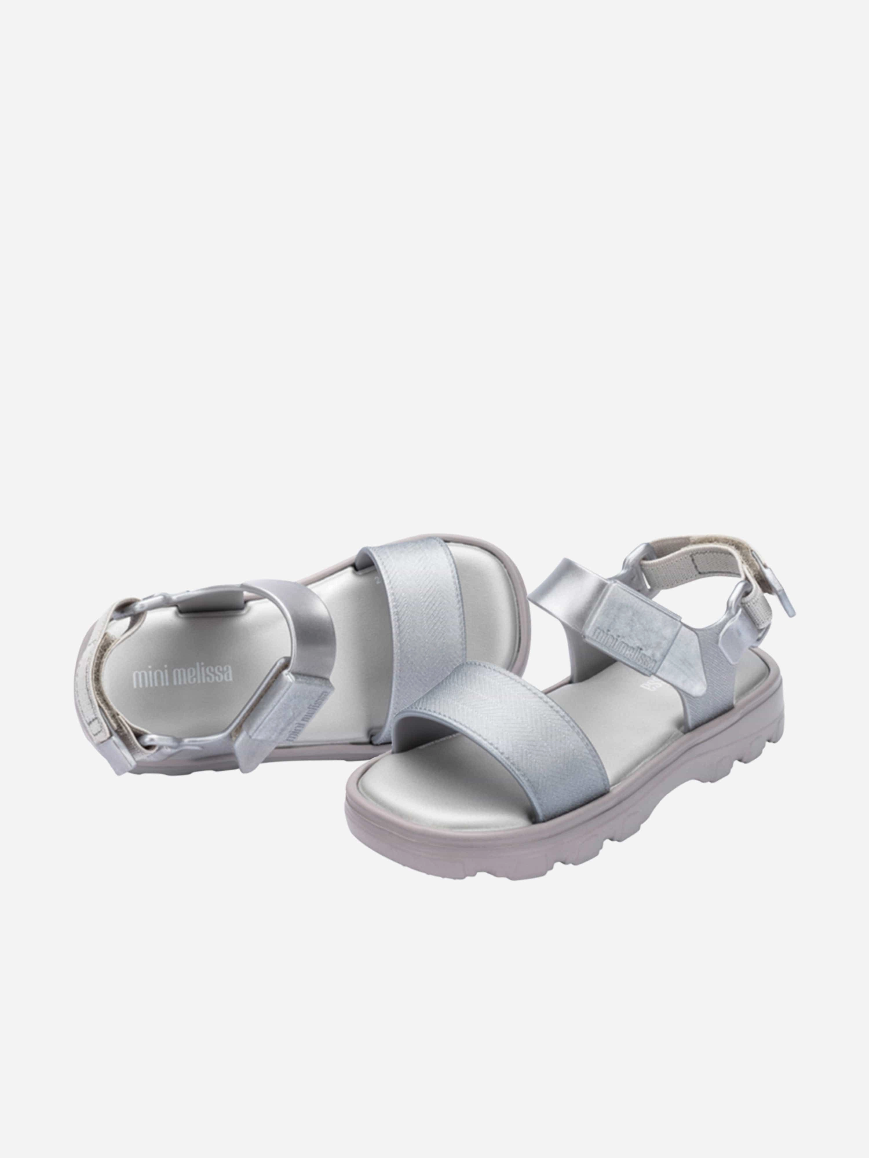 Mule Shoes Sandals Mini Melissa Girls Kick Off Sandals in Silver