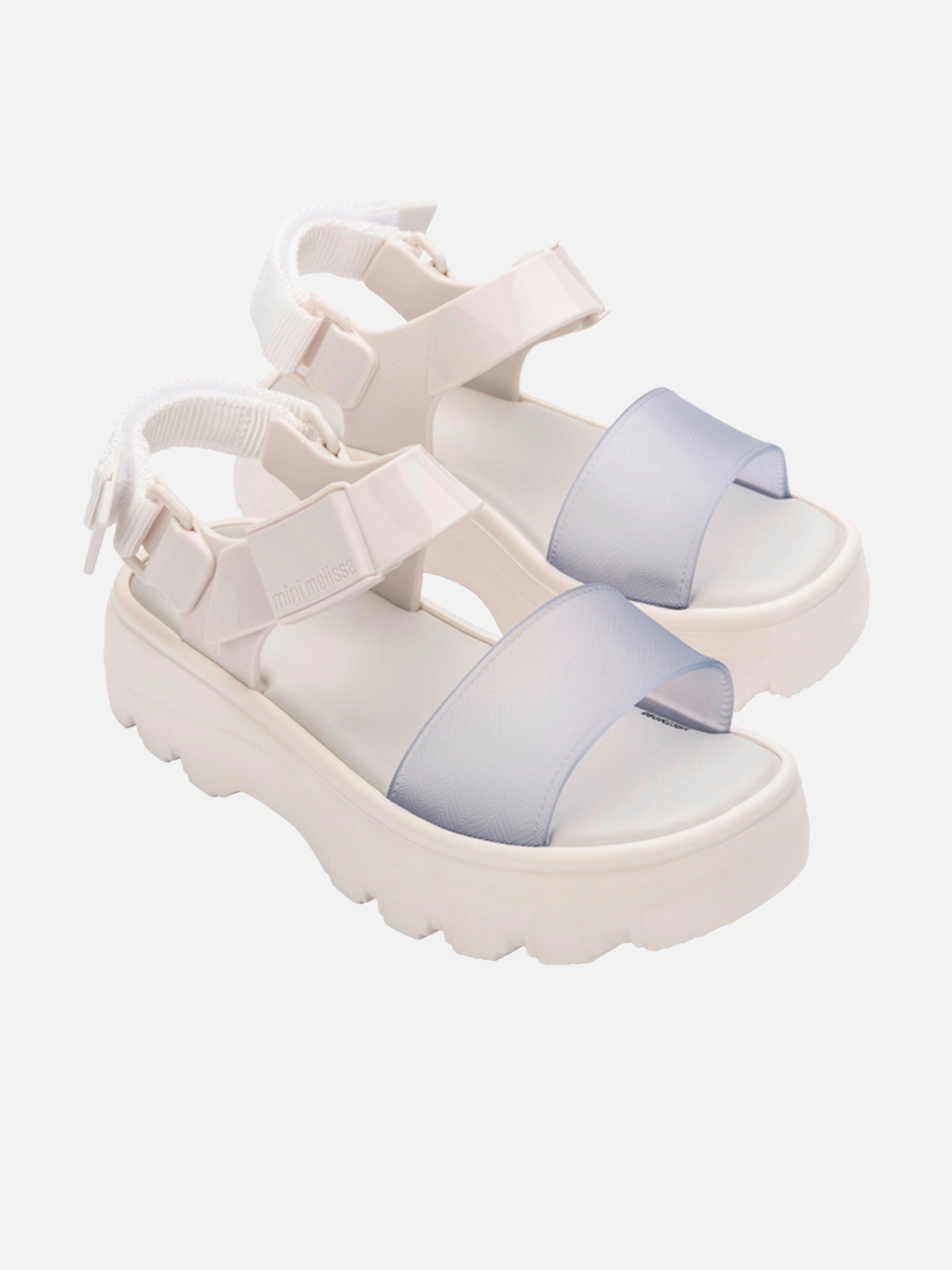 Mini Melissa Girls Kick Off Sandals in White Sandals Aruba All Inclusive