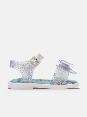 Wedge Sandals Strappy Mini Melissa Girls Mar   Disney Princess sandals in White