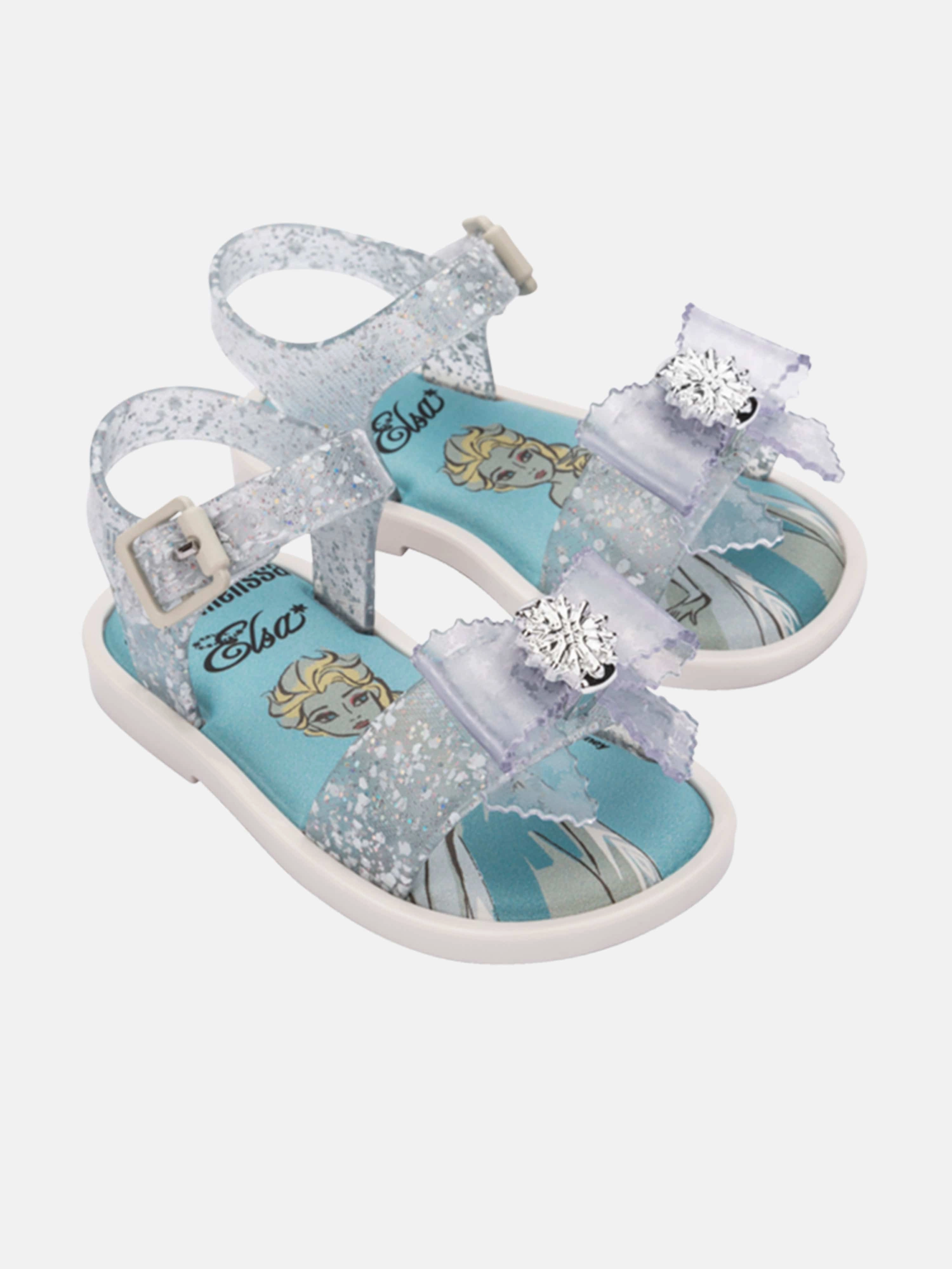 Mini Melissa Girls Mar   Disney Princess sandals in White Mayari Sandals