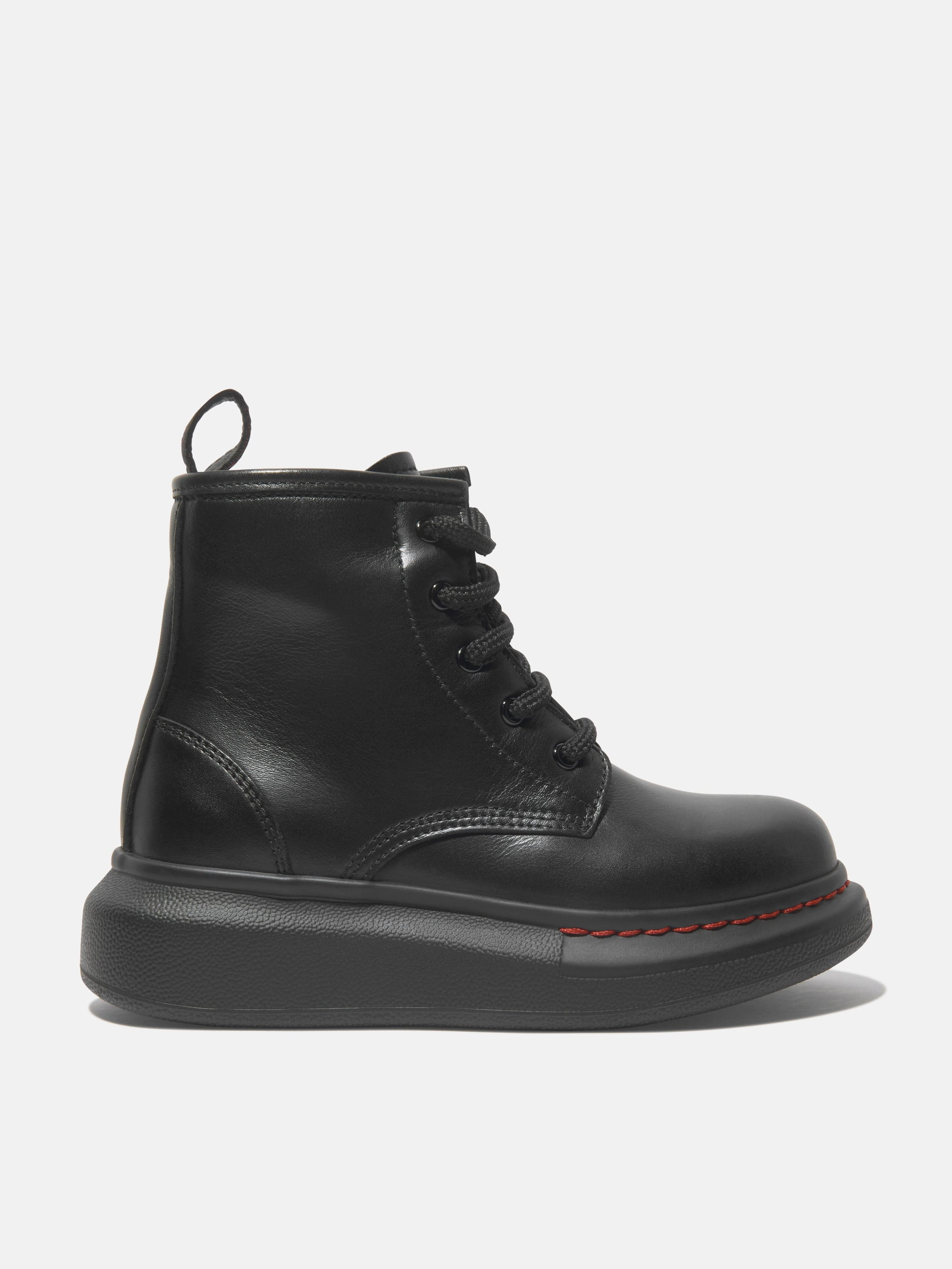Alexander McQueen Kids Leather Lace Up Chunky Boots Dollskill Boots