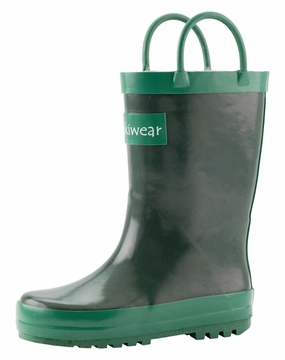 Vince Camuto Wide Calf Boots Nature Green Loop Handle Rubber Rain Boot