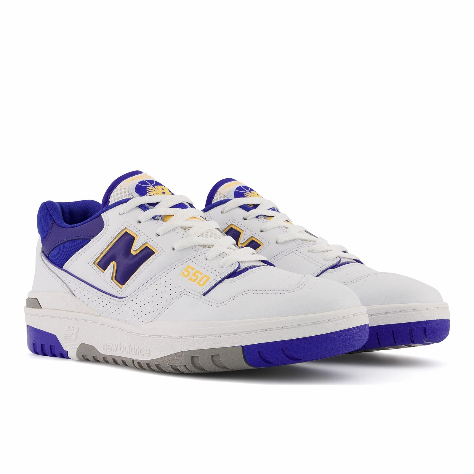 Coco Gauff New Balance New Balance Men's 550 Lakers Shoes - White / Purple / Gold