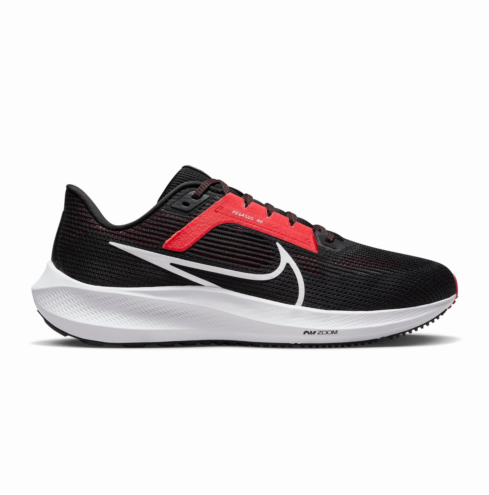 Nike Men's Pegasus 40 Shoes - Black / Light Crimson / White Self Tying Shoes From Nike