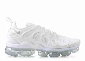 Men NIKE Air VaporMax Plus Triple White Platinum Nike Shoes Air Max Sneaker
