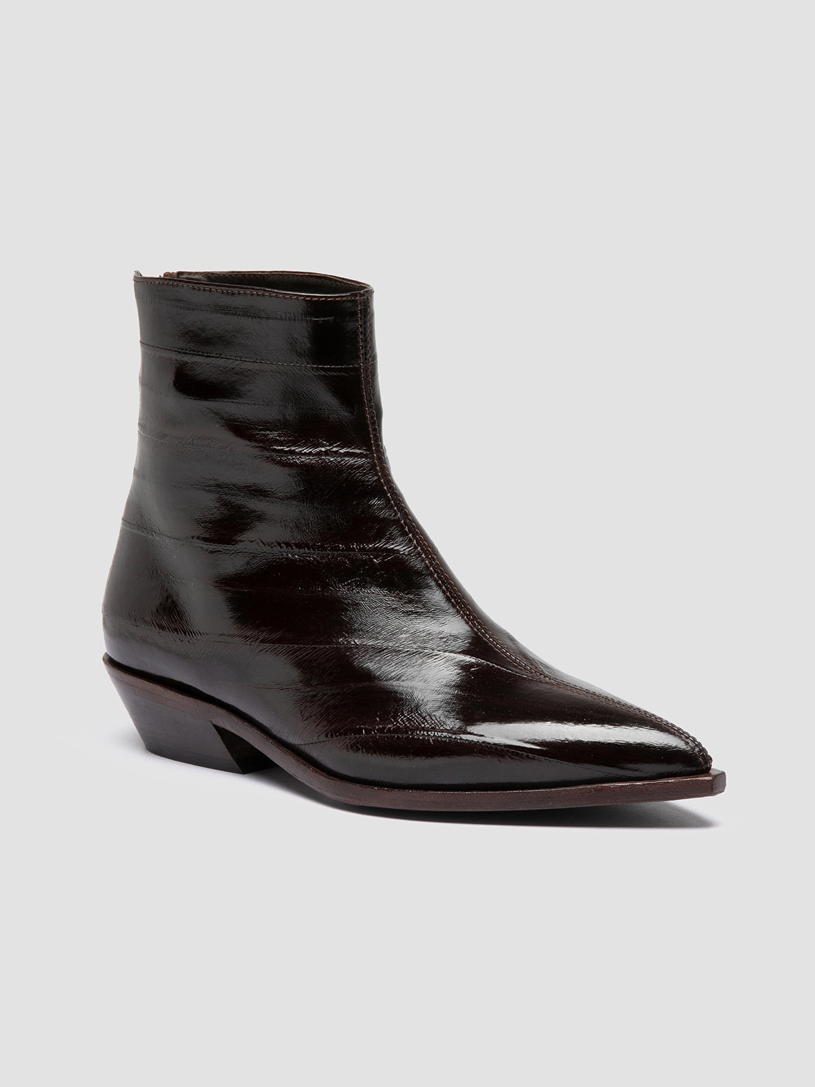 Snow Boots Rental NOELIE DD 109 - Brown Leather Zipped Boots